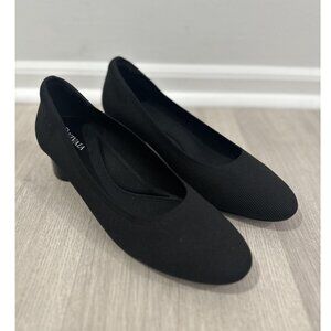 VIVAIA Elvia Round Toe Chunky Cylindrical Heel Black Pumps Sz 42 EU 10.5-11 US